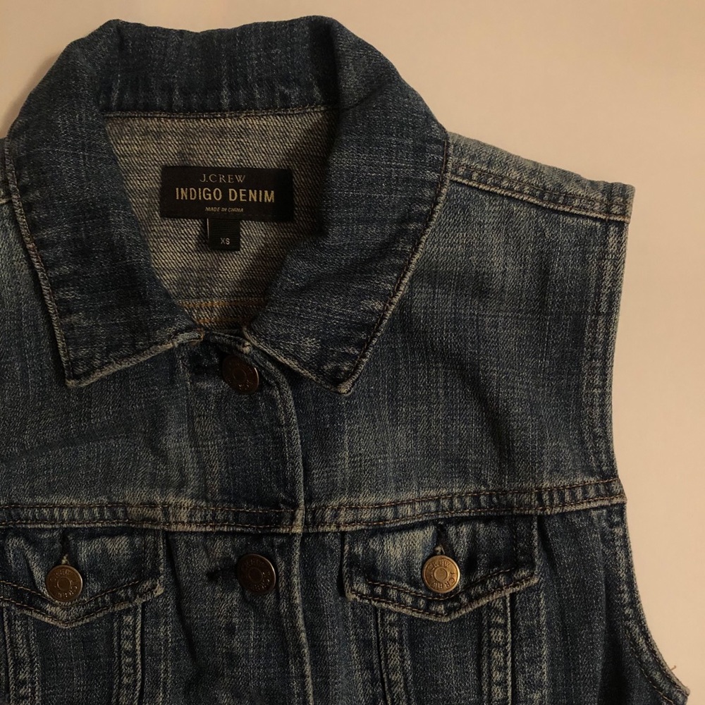 J Crew Denim Vest dark wash